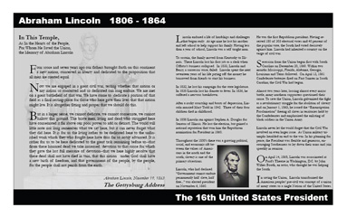 2 Page spread  layout of Abraham Lincoln